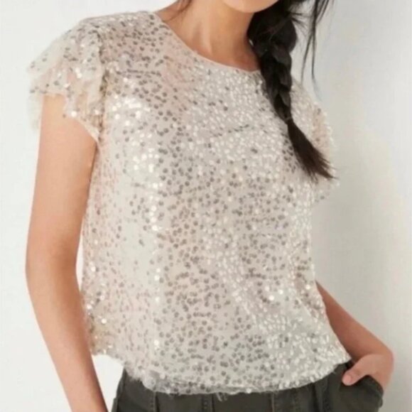 Anthropologie Tops - Anthropologie Pamela Sequined Blouse - Size Small